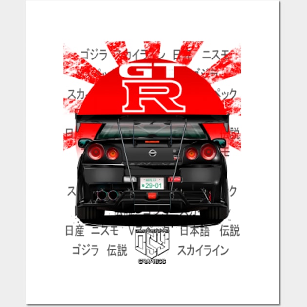 Nismo Skyline GTR R34 (Black) [ OSY Graphics ] Wall Art by osy_graphics